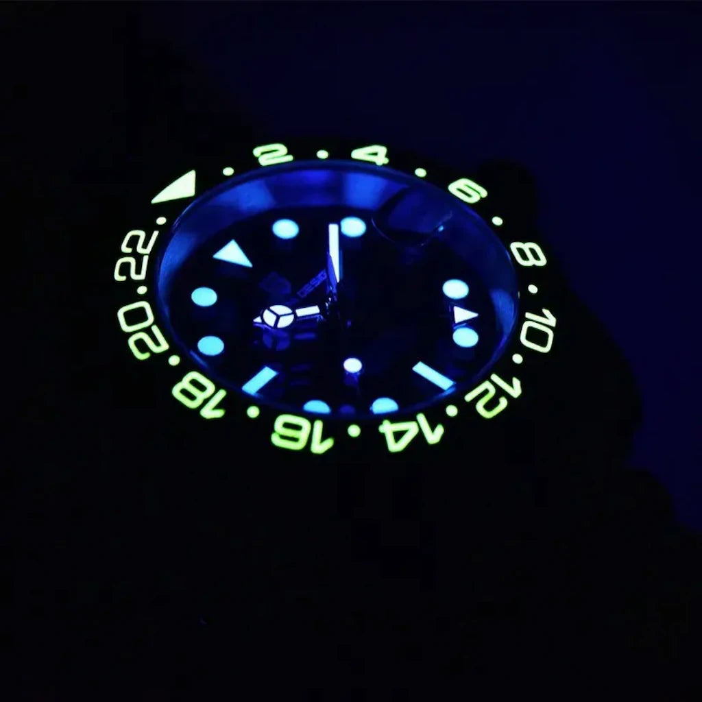 Relógio Automático Masculino Kronos Blue Red Iluminação