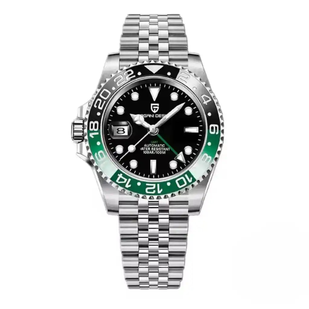 Relógio Automático Masculino Kronos Black Green exibindo vista frontal completa 