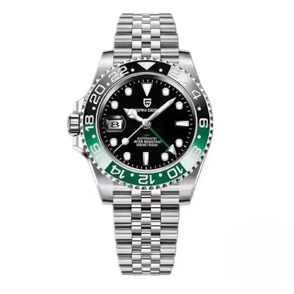 Relógio Automático Masculino Kronos Black Green exibindo vista frontal completa 