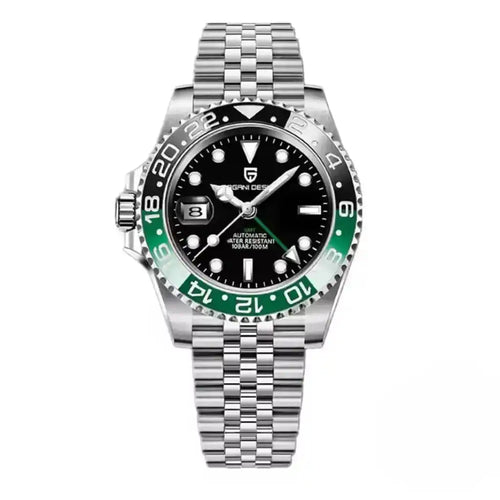 Relógio Automático Masculino Kronos Black Green exibindo vista frontal completa 