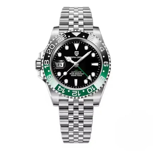Relógio Automático Masculino Kronos Black Green exibindo vista frontal completa 