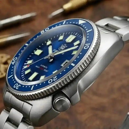 Relógio Automático Masculino Marinor Blue Coroa Giratória