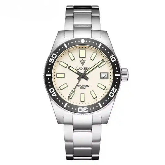 Relógio Automático Masculino Nautic Cream exibindo vista frontal 
