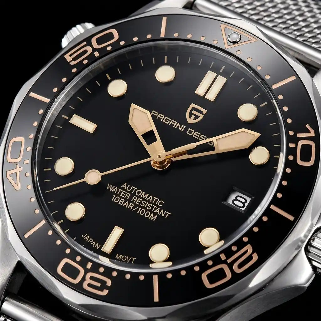 Relógio Automático Masculino Obsidian Black Zoom No MOstrador