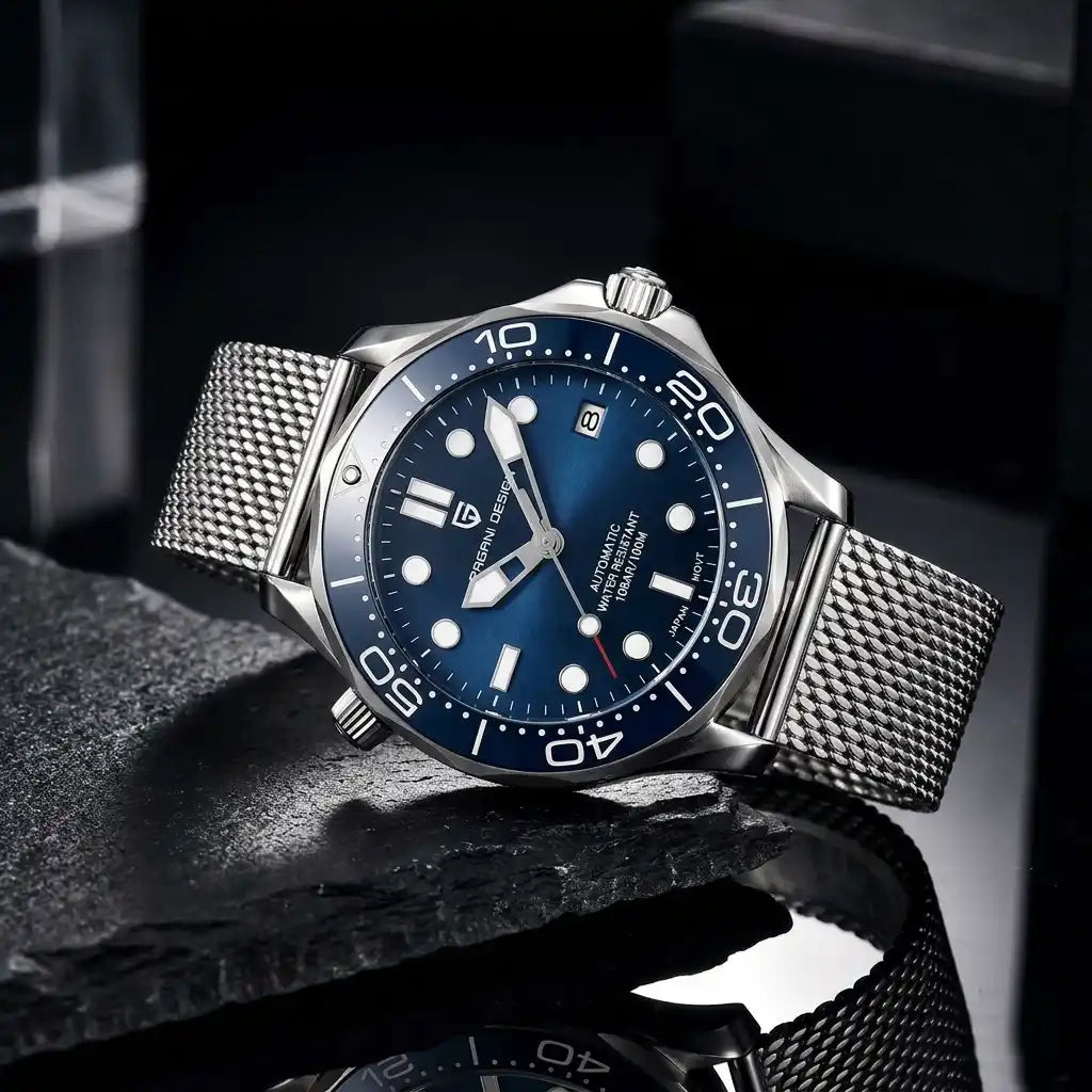 Relógio Automático Masculino Obsidian Blue Deitado