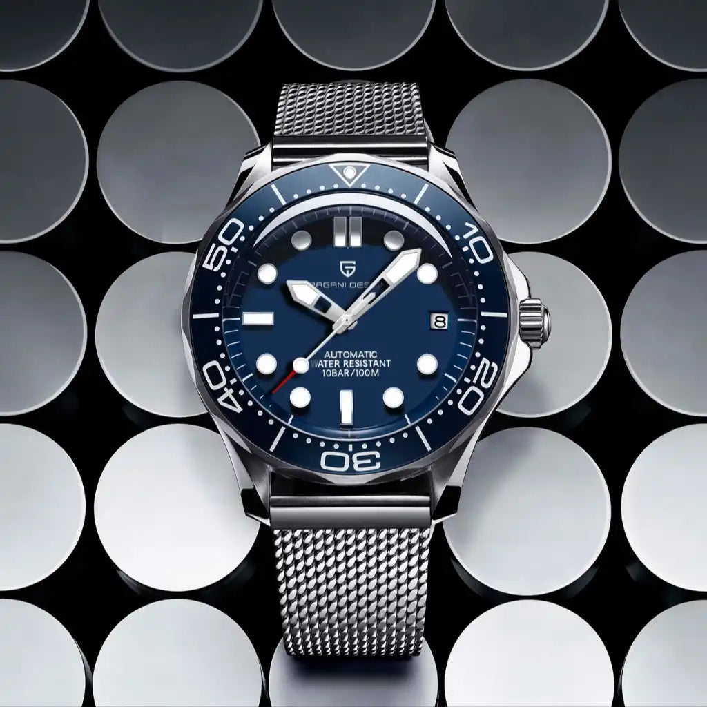 Relógio Automático Masculino Obsidian Blue Botões Funcionais