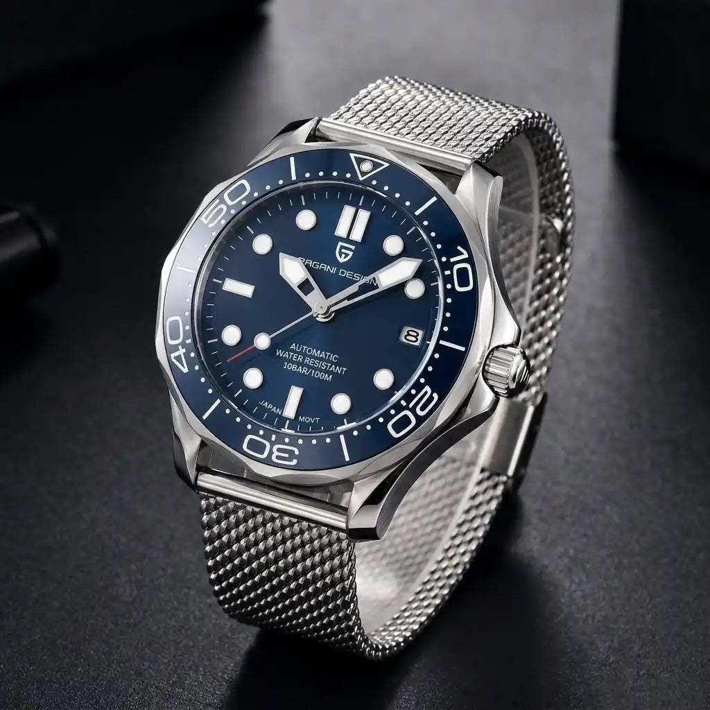 Relógio Automático Masculino Obsidian Blue De Lado