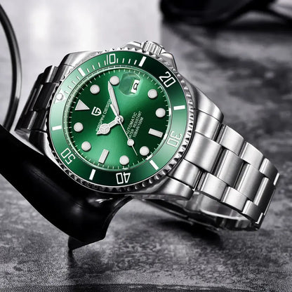 Relógio Masculino Automático Cobalt Green sobre câmera