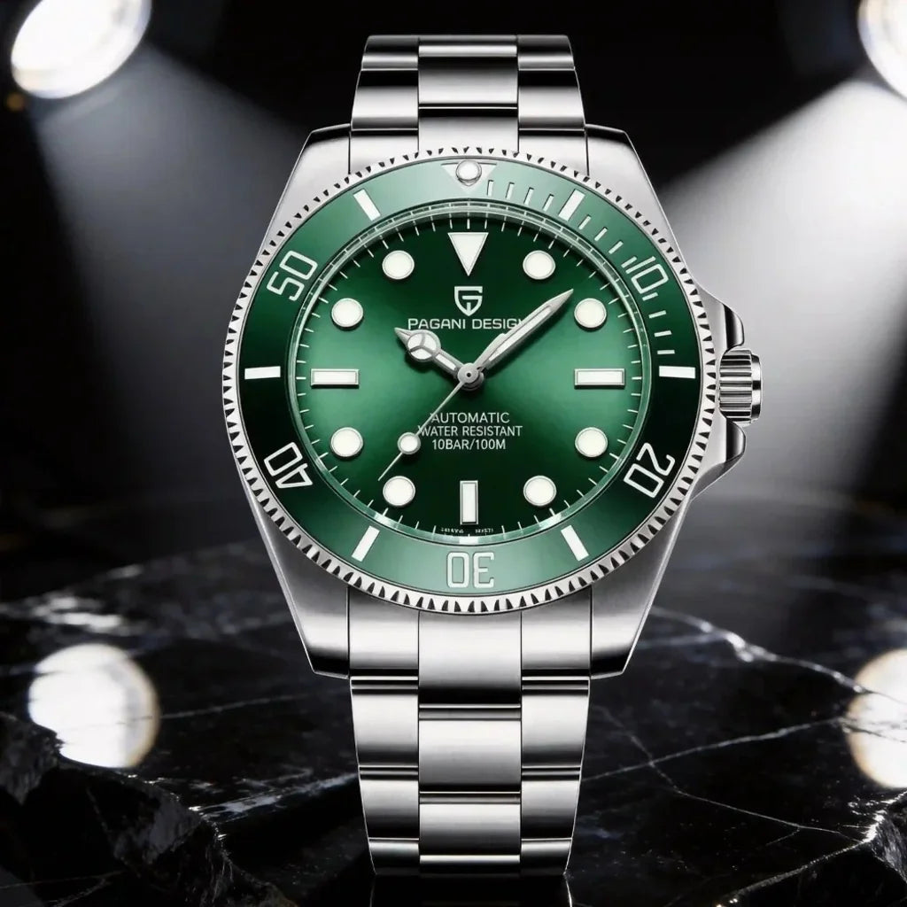 Relógio Masculino Automático Cobalt Green detalhe do mostrador