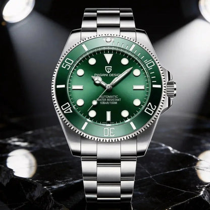 Relógio Masculino Automático Cobalt Green detalhe do mostrador
