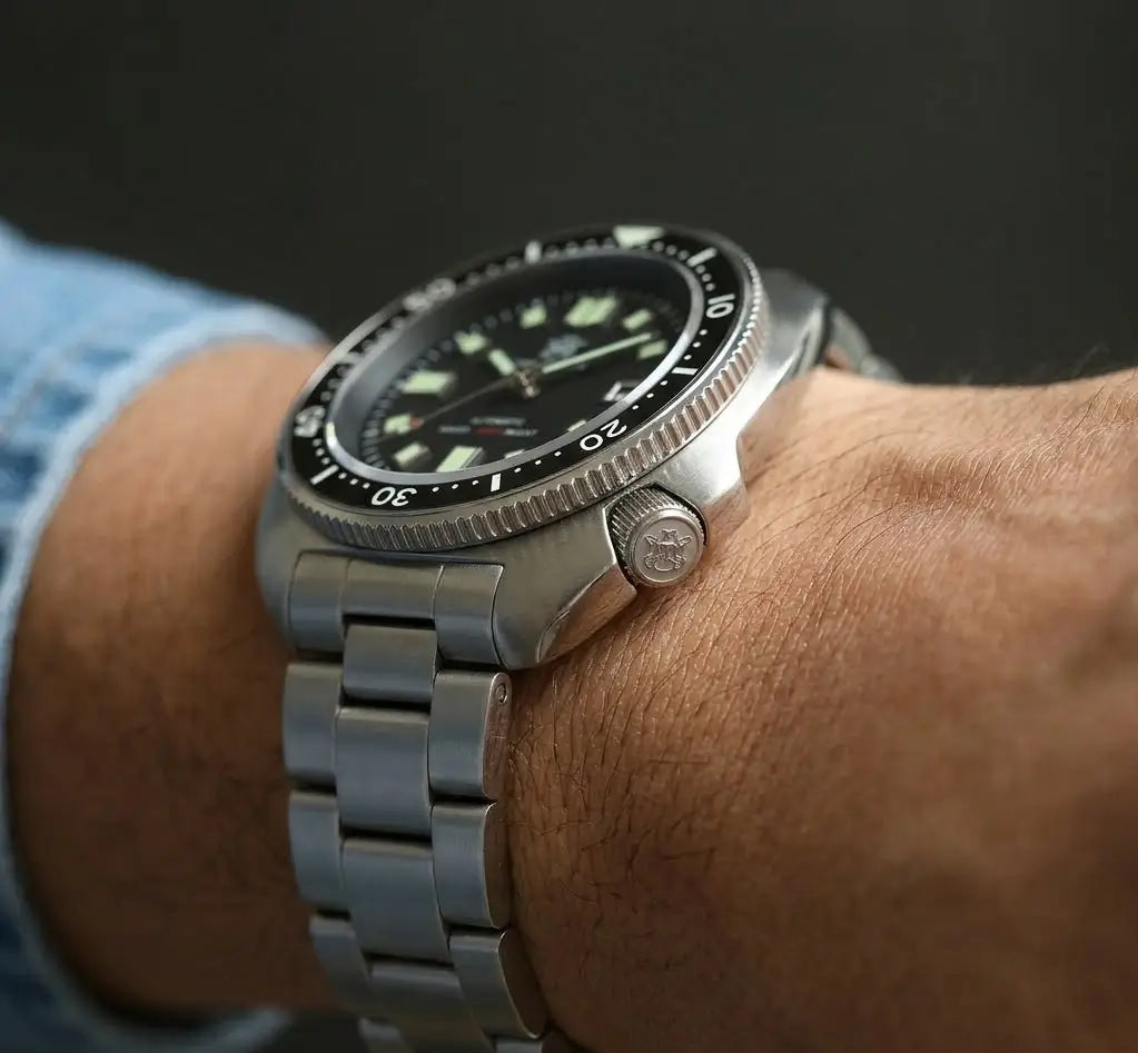 Relógio Masculino Automático Marinor Black  exiba botões 