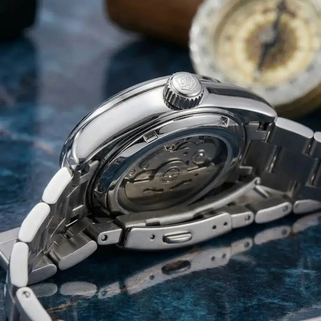 Relógio Masculino Automático Zaren  Blue Tampa do mecanismo 