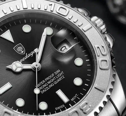 Relógio Masculino Quartzo Abyss Black Mostrador Premium 