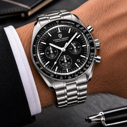 Relógio Masculino Quartzo Nexor Black em perspectiva diagonal exibindo caixa e bezel