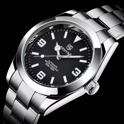 Relógio  Masculino automático zaren black Mostrador com vidro hardlex