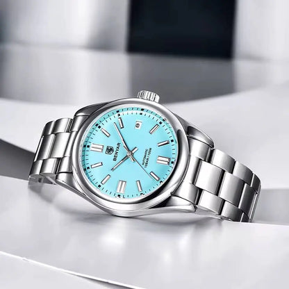 Relógio Masculino automático zaren blue de lado