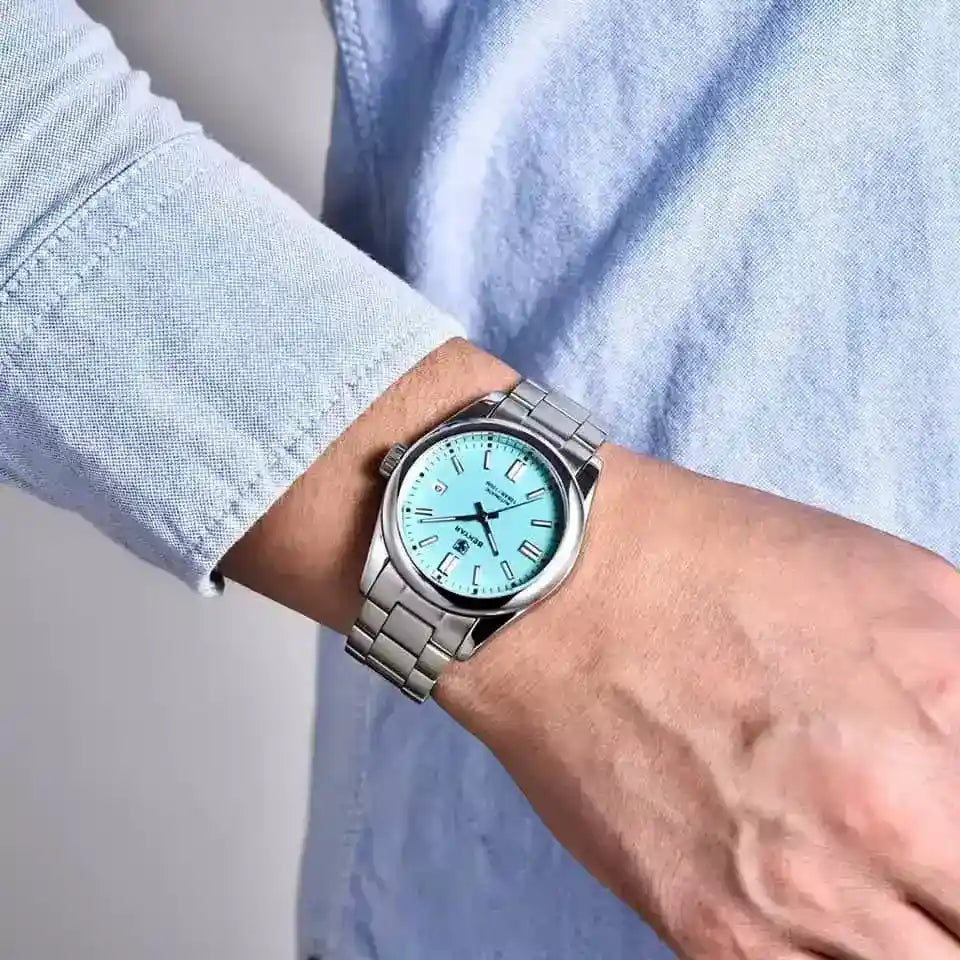 Relógio Masculino automático zaren blue no pulso