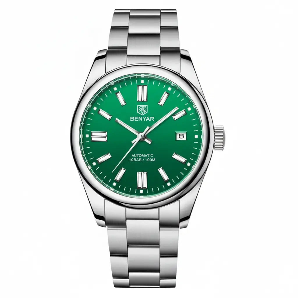 Relógio Masculino automático zaren green de frente