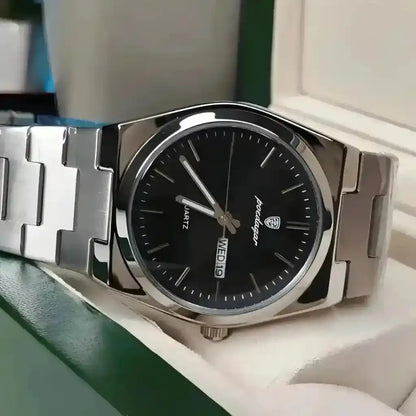Relogio Quartzo Masculino Empire Black  evidenciando a espessura 