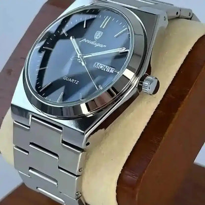 Relogio Quartzo Masculino Empire Black destacando os botões laterais