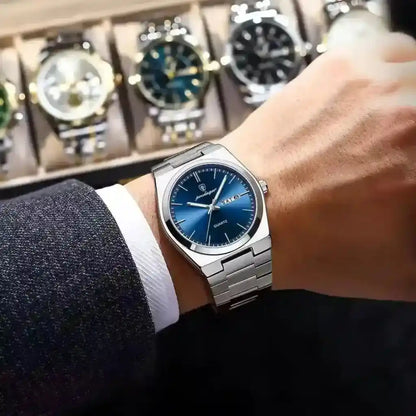 Relogio Quartzo Masculino Empire Blue com close no vidro Hardlex 