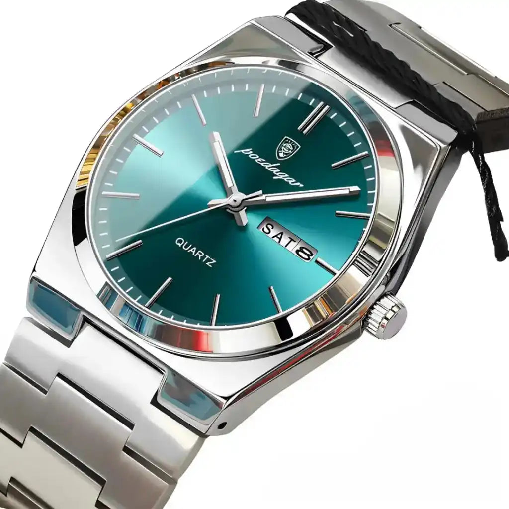 Relogio Quartzo Masculino Empire Green com close no mostrador 