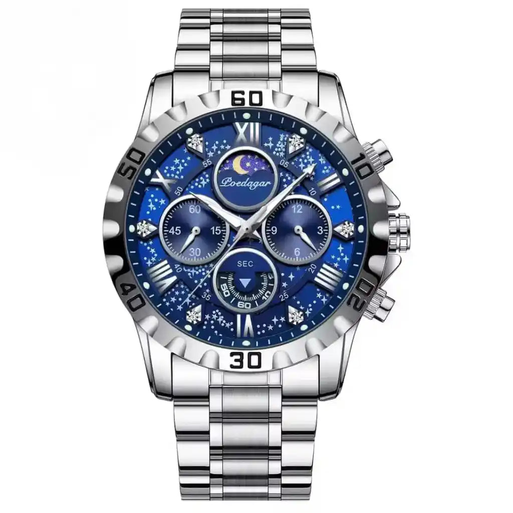 Relogio Quartzo Masculino Lunaris Blue exibindo vista frontal 