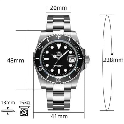 Relogio Quartzo Masculino Nautex Black medidas