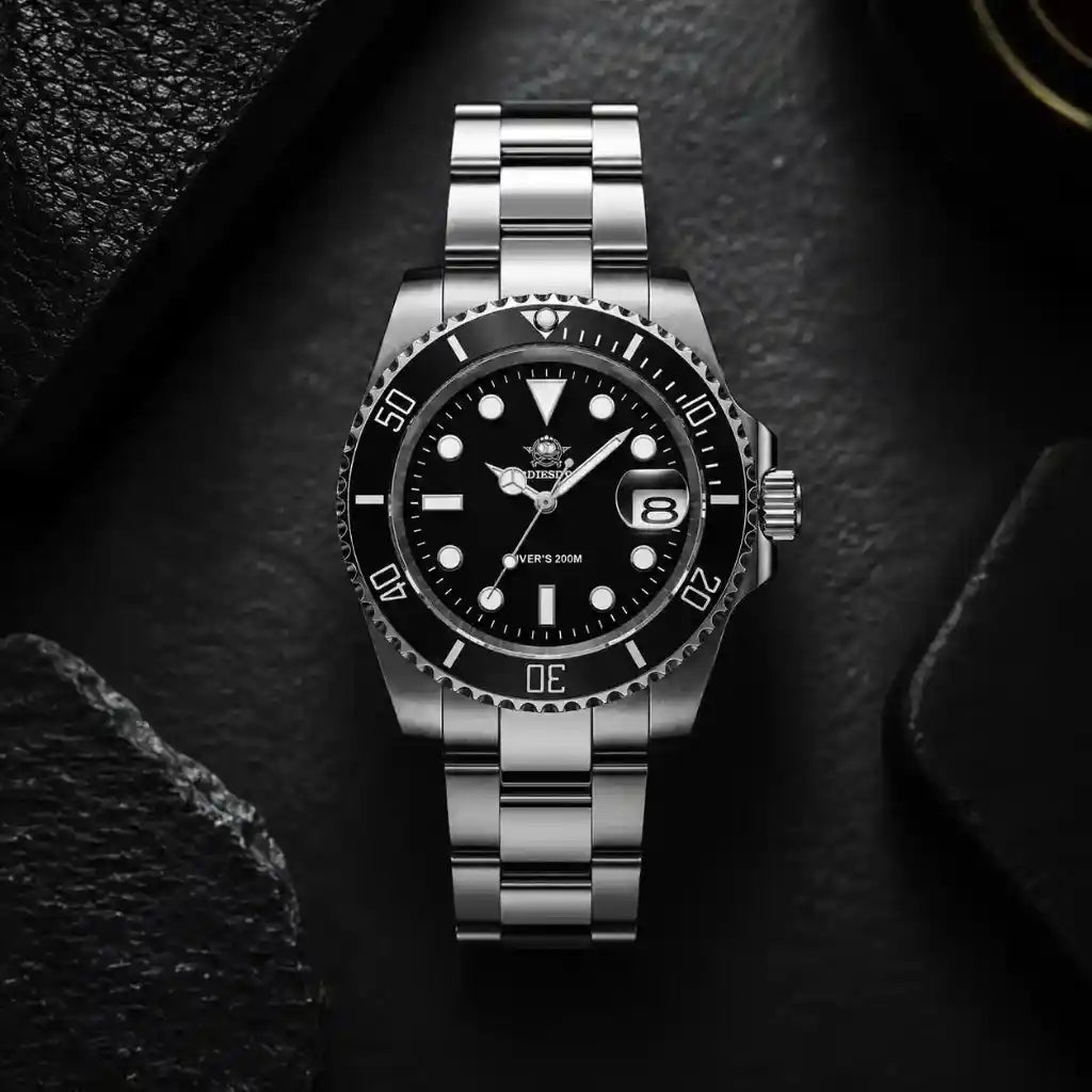 Relogio Quartzo Masculino Nautex Black em vista lateral da caixa 