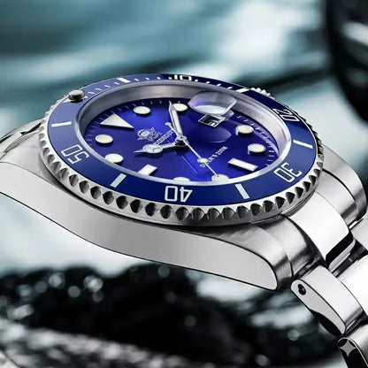 Relogio Quartzo Masculino Nautex Blue fotografado em ângulo diagonal 