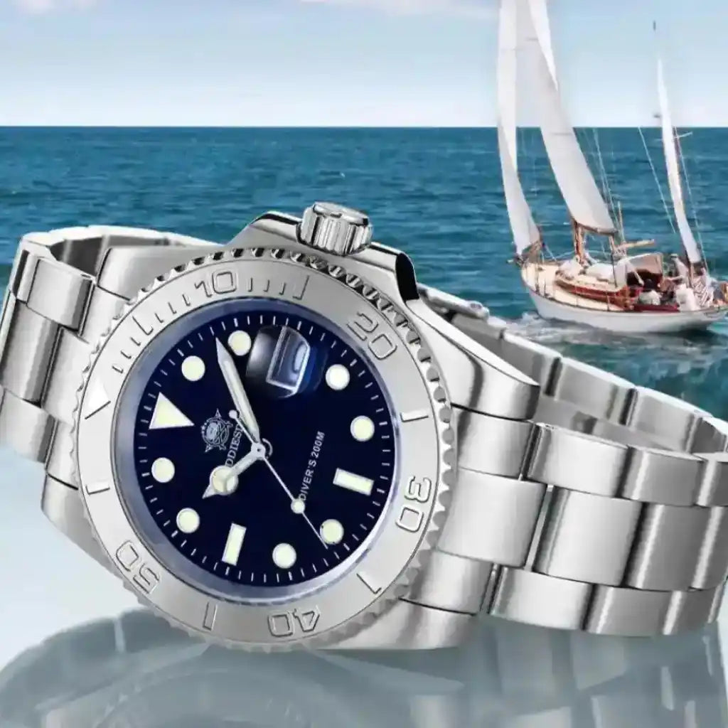 Relogio Quartzo Masculino Nautex Dark Blue submerso em água 