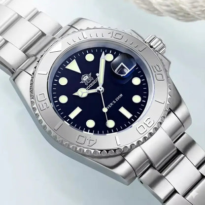 Relogio Quartzo Masculino Nautex Dark Blue com close no bezel cerâmico 