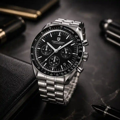 Relogio Quartzo Masculino Nexor Black em visão lateral 