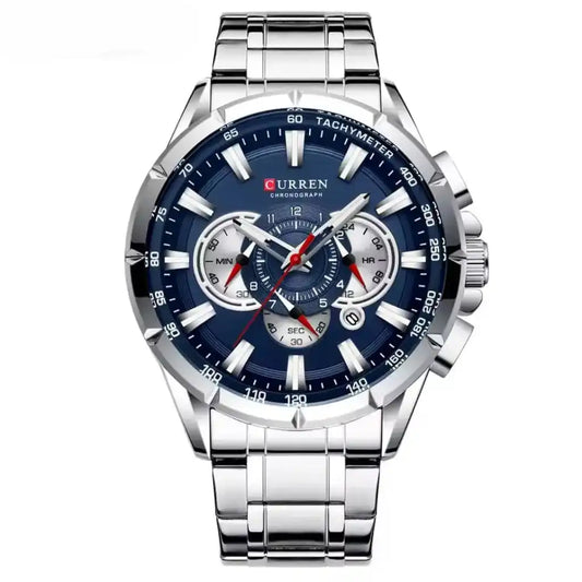 Relogio Quartzo Masculino Velthor Dark Blue exibindo vista frontal 