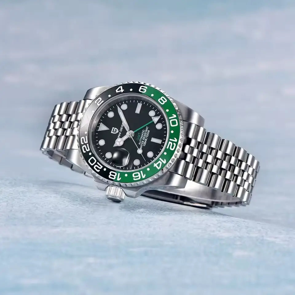 Relógio Automático Kronos black Green  Lateral 