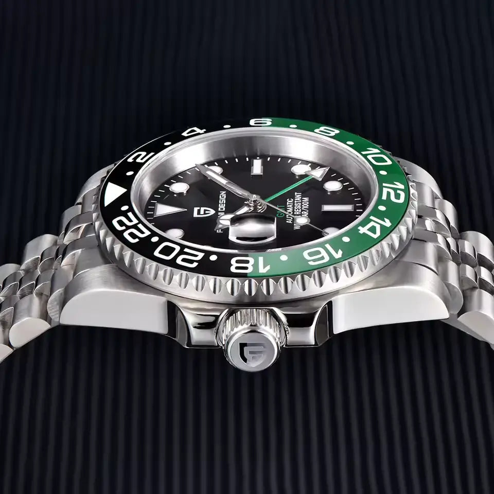 Relógio Automático Kronos Black Green De lado