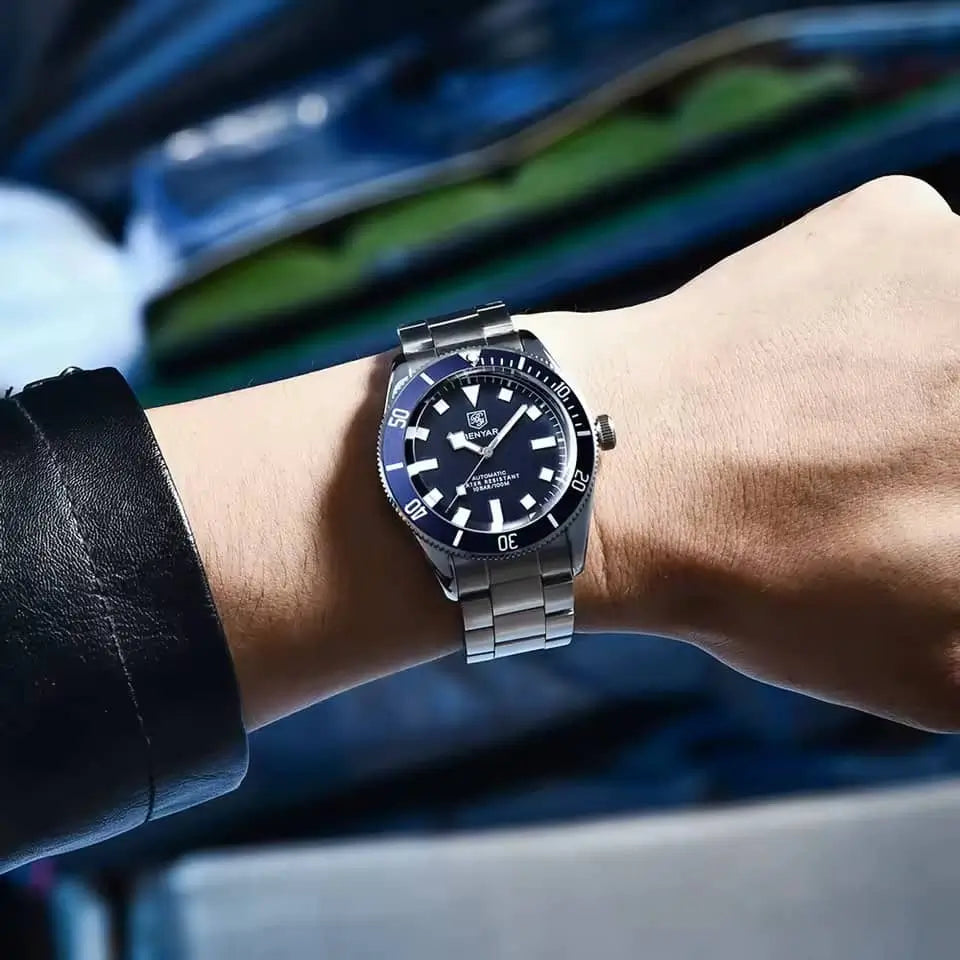 Relógio  Automático Vórtex Blue No Pulso 